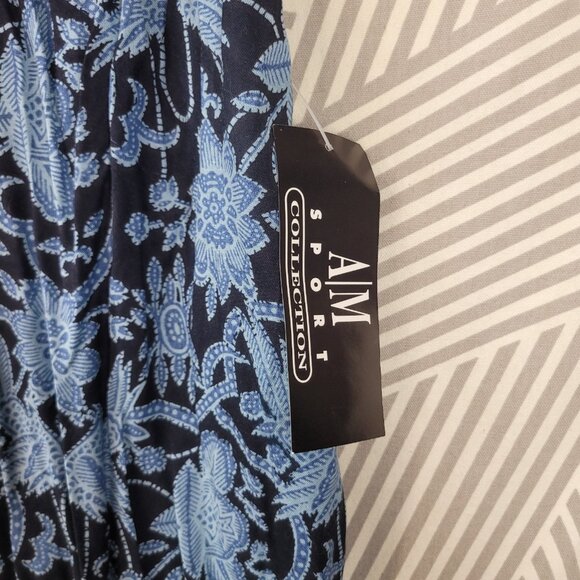 NEW Vintage Pants Size Large Wide Leg Elastic Stretch Waist Pockets Floral Alt - Picture 4 of 8